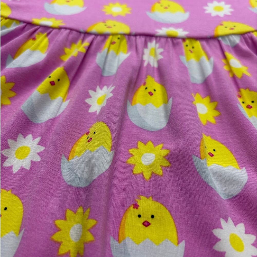 Little Bum Bums 4T Toddler Bamboo Viscose Dress Pink Yellow Chick Spring Summer - Picture 3 of 7
